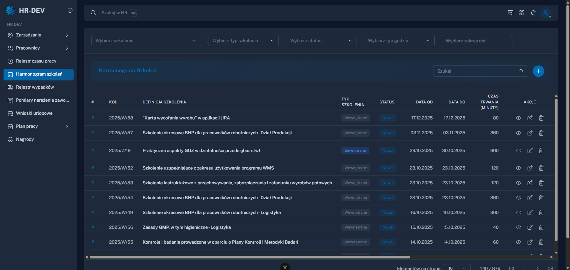 devHRPortal – Szkolenia BHP