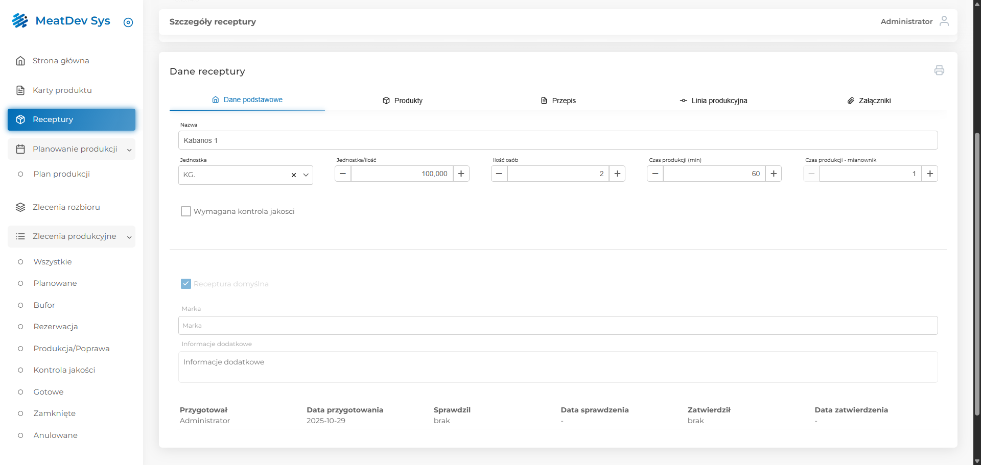 devProdMeat – Receptury