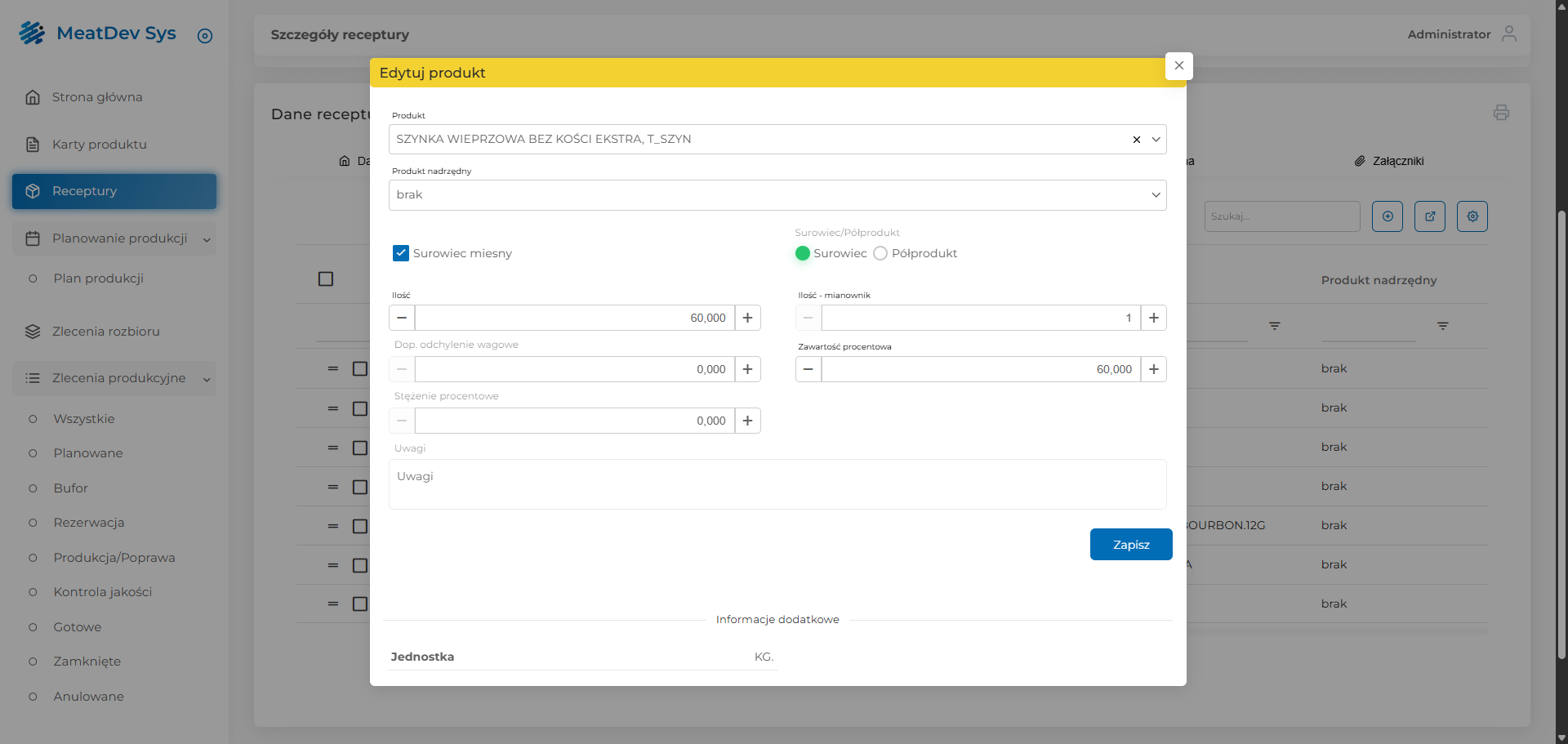 Receptury – przepis