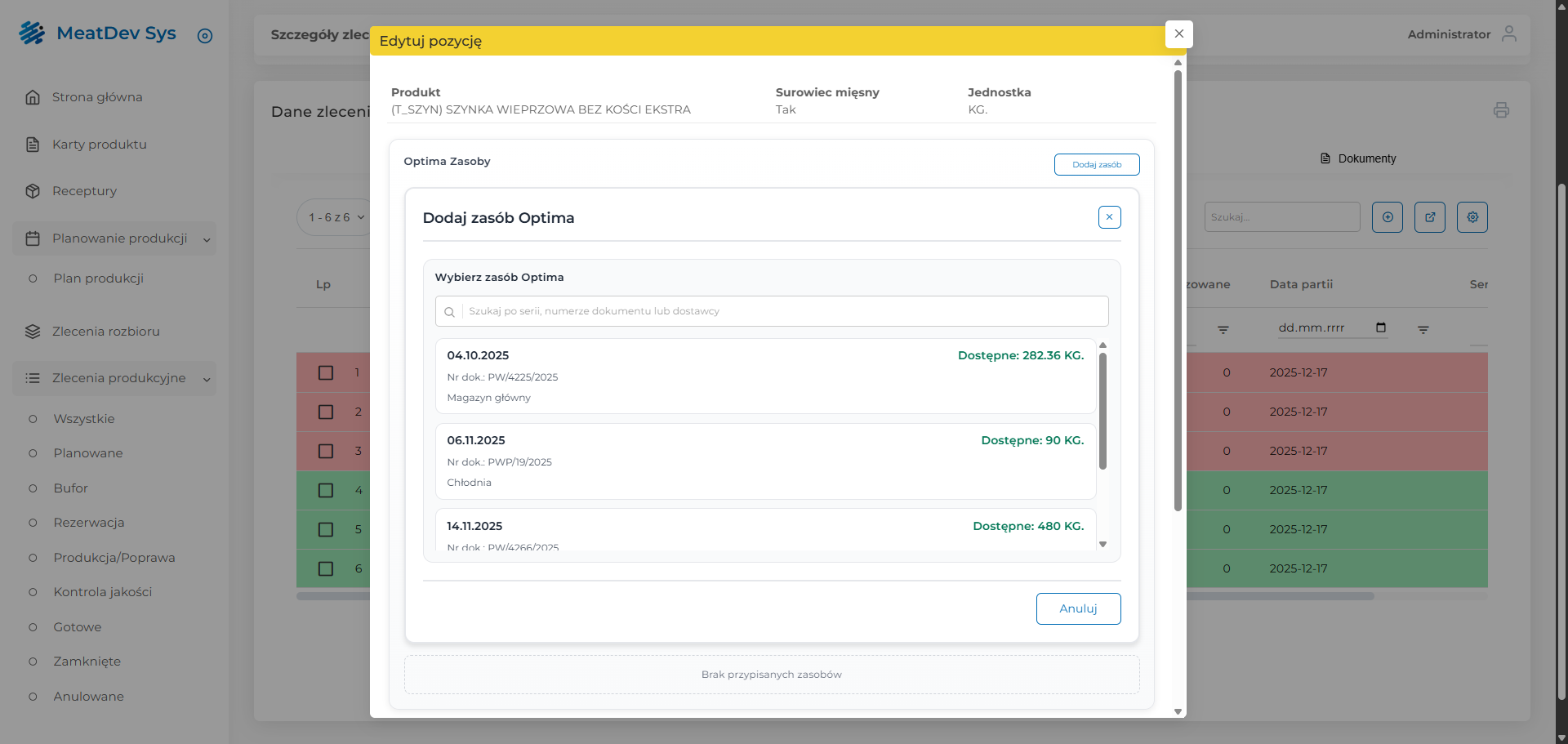 Zlecenie – szczegóły